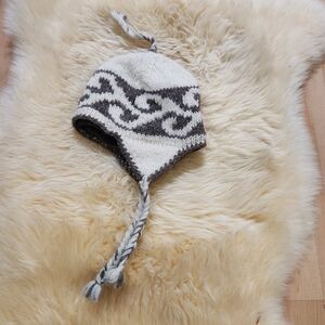 Cozy Knit Hat - Gray and White